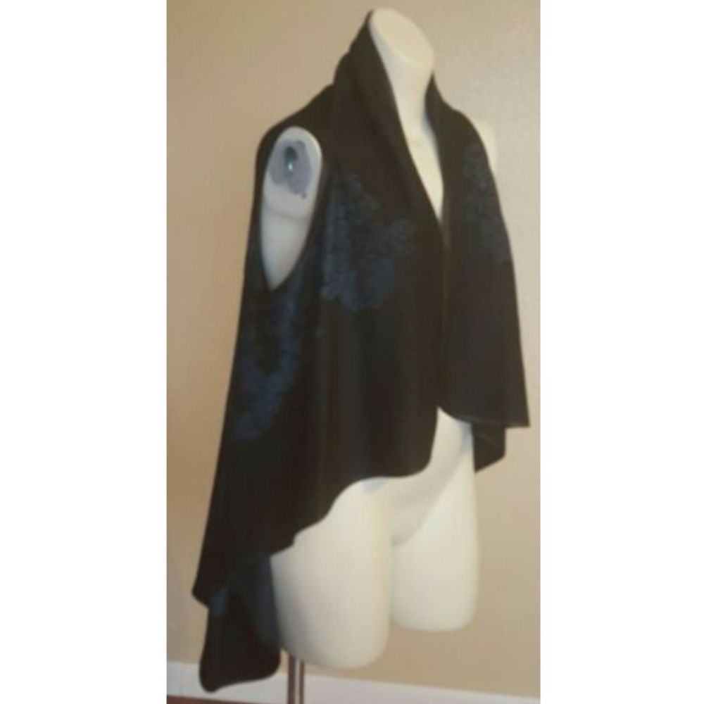 Soft Surroundings Open Front Drape Sleeveless Kimono Cardigan Sweater S / M New - Picture 2 of 7